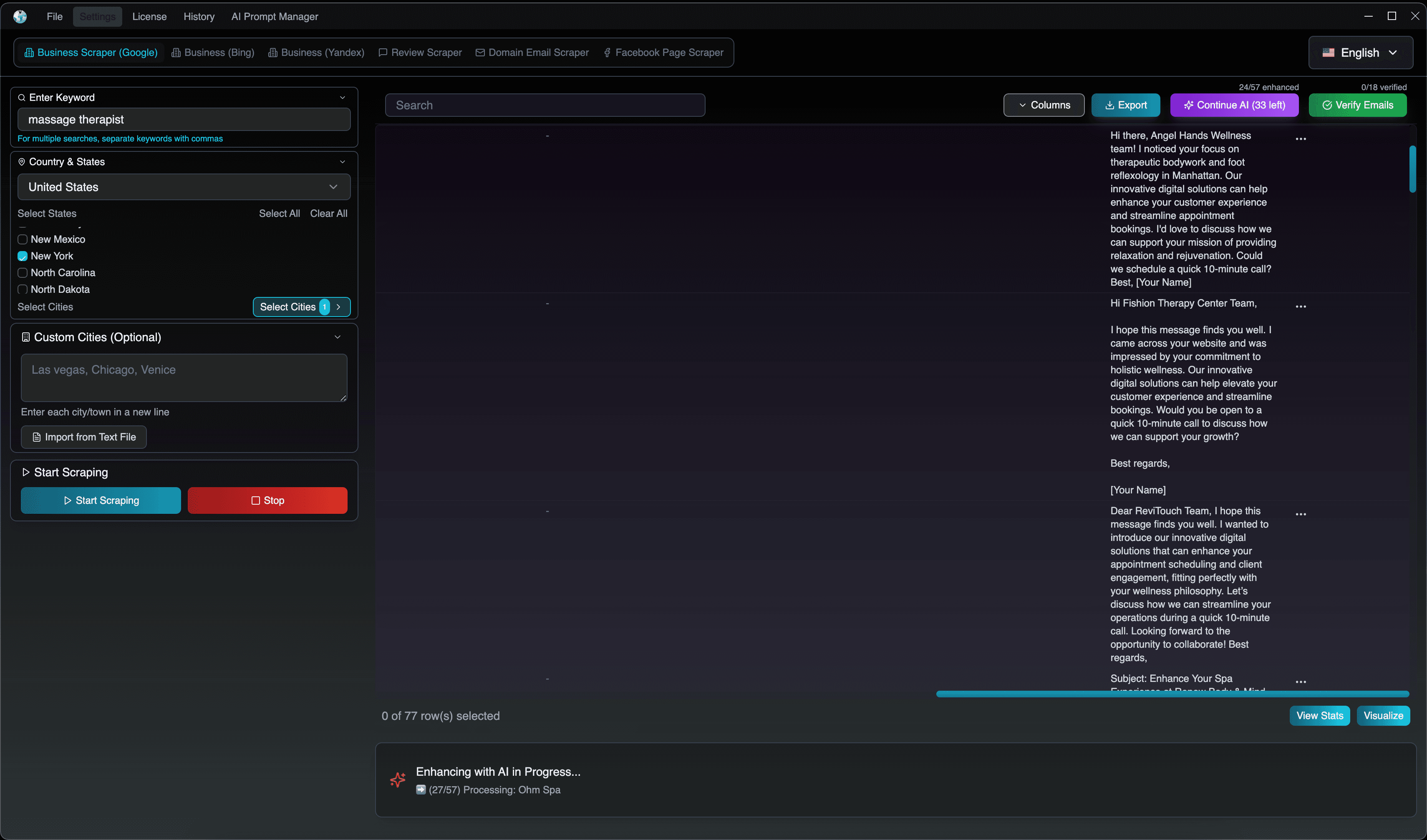 AI enhancement panel